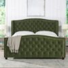 Marcella - King Upholstered Shelter Headboard Bed Set - Olive Green - Image 10