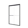 Modern Semi Frameless Double Sliding Shower Door With Sgcc Tempered Glass - Matte Black - Image 15