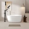 Acrylic Freestanding Bathtub, Elegant Oval Shape Soaking Bathtub, Brushed Nickel Drain And Integrated Slotted Overflow Assembly, Cupc Certified - Glossy White - Image 2
