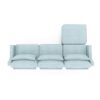 3 Seater Chenille Sofa With Movable Ottomans High Resilience Sponge Easy Install - Sky Blue - Image 25