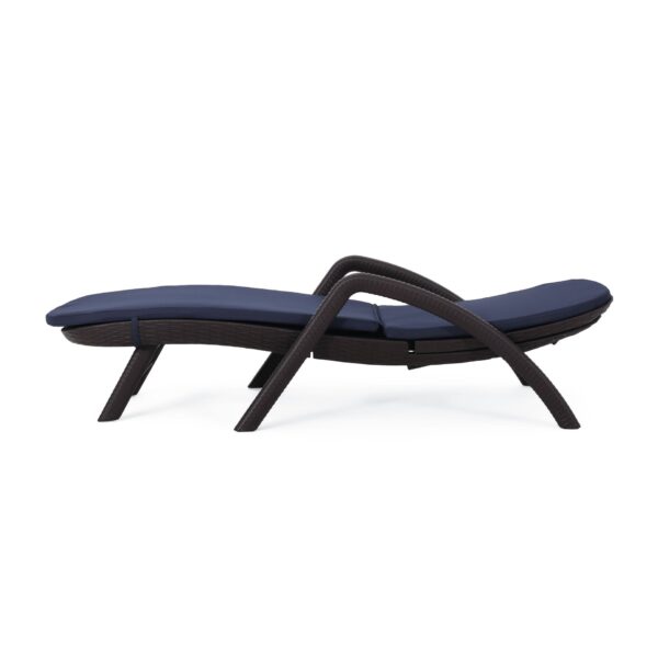 Mikael - Outdoor Chaise Lounge With Cushion - Dark Brown