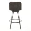 Outdoor Rattan Barstools With Black Brush Copper Iron Frame (Set of 2) - Multi Brown - Image 9