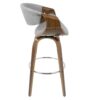 Curvini - Mid-Century Modern Fixed Height Barstool With Swivel (Set of 2) - Gray - Image 4