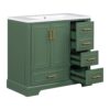 Traditional Bathroom Vanity With Resin Sink Combo Set, Bathroom Cabinet With Two Doors And Four Drawers - Green - Image 18