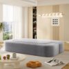 2 In 1 Foldable Sofa Plush Corduroy Sofa Convertible Floor Sofa Bed Deep Seating With Multi Functional Blanket Suitable For Living Rooms - Light Gray - Image 9