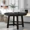 Gia - Round Extendable Dining Table With 16" Leaf Wood - Espresso - Image 4