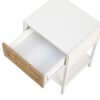 15.74" Rattan End Table With Drawer, Modern Nightstand, Metal Legs, Side Table For Living Room, Bedroom (Set of 2) - White - Image 10