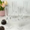 Oval Halo Unbreakable Plastic Champagne Flutes (Set of 4), Acrylic Wedding Mimosas Glasses, 4Oz - Clear - Image 4