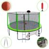 16Ft Trampoline With Basketball Hoop Pump And Ladder (Inner Safety Enclosure) With Soccer Goal - Green - Image 23