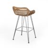Outdoor Rattan Bar Chair With Metal Legs - Brown - Image 8