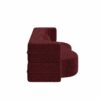 Modern Floor Sofa With 2 Pillows, Convertible Teddy Fabric Foam Filled Sleeper Sofa Bed, Full Size Folding Mattress For Living Room Guest Bed, Playroom, No Assembly Required - Burgundy - Image 9