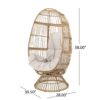 Patio Swivel Basket Egg Chair With Cushion - Natural - Image 3