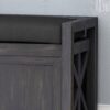 Wood Bench With 2 Open Shelves And Water Resistant Cushion - Dark Gray - Image 10
