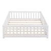 Twin Size Floor Bed With Door And Fence For Children - White - Image 4