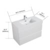Alice - 36" Bathroom Vanity With Sink, Large Storage Wall Mounted Floating Bathroom Vanity For Modern Bathroom, One-Piece Sink Basin Without Drain And Faucet - White - Image 4