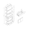 Contemporary Bookcase Four Open Shelve One Drawer Two Cabinets With Open Shelve - White / Gray - Image 4