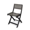 Bistro Foldable Chair With Wicker Backrest (Set of 2) - Gray / Brown - Image 5