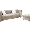 Reversible Sectional Sofa 4 Seater Oversized Convertible L Shaped Couch Velvet Sofa Couch - Light Camel - Image 6