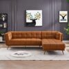Addison - Right Sectional Leather Sofa - Cognac - Image 4