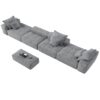 Modern Oversized Modular Sectional Sofa, Sparkling Fabric Soft Cushion Sofa With 6 Pillows, 6 Pieces Diy Combination Tufted Sofa, No Assembly Required - Gray - Image 19