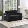 Maeve - Velvet Convertible Sleeper Loveseat With Tufting and Side Pocket - Black - Image 7