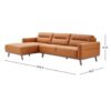 Ella - L-Shaped Left Sectional Couch - Cognac - Image 6