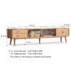 TV Cabinet With Chinese Changhong Glass Doors, Two Drawer Storage Space TV Standing - Natural - Image 11