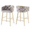 Modern Counter Stools (Set of 2) Counter Stools, Soft Back And Cushion, Footrest, Suitable For Kitchen - Gray - Image 5