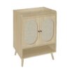 2 Door Shoe Rack, Freestanding, Modern Shoe Storage Cabinet, For Entryway - Natural - Image 9