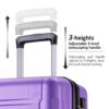 Expanable Spinner Wheel 2 Piece Luggage Set ABS Lightweight Suitcase With Tsa Lock 20" / 24" - Purple - Image 9