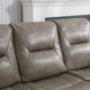 3 Seater Home Theater Recliner Manual Recliner Chair With A Led Light Strip Two Built-In Cup Holders For Living Room - Gray - Image 25