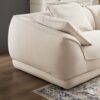 Nordic Modern Sofa With Removable Pillowcase, French Velvet Fabric, Solid Wood Frame, High Density Sponge Filling, 4 Throw Pillows - Beige - Image 8