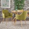 Classic Twist Dining Chair Set With Contoured Support - Green - Image 5