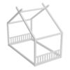 Twin Size Montessori Style House Bed For Kids, Floor Bed Frame With Headboard And Footboard, Fence Bed For Girls, Boys, Slat Not Included - White - Image 7