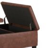 Ellis - Coffee Table Storage Ottoman - Distressed Saddle Brown - Image 6