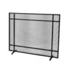 Markus - Modern Single Panel Iron Firescreen Black Brushed Silver - Image 4