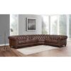 Alton Bay - Leather L-Shaped Convertible Sectional - Brown - Image 2