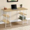 Computer Desk For Home Office, Laptop, Storage Shelves, Contemporary & Modern - Natural - Image 3