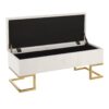 Midas - Contemporary / Glam Storage Bench - Gold / White - Image 2