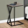 Accent Table, C - Shaped, Contemporary And Modern - Taupe / Black - Image 10