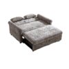 3 In 1 Loveseat Sofa Bed Chenille Fabric Pull Out Couch Sleeper Full Back Frame, Seat Frame, Armrests & 2 Pillows - Light Gray - Image 18