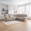 Modern Manual Reclining Living Room Furniture Set With USB Ports, Hidden Storage, Led Light Strip And 2 Cup Holders - Cream - Image 2