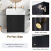 Modern Floating Bathroom Vanity With Ceramic Basin, Perfect For Small Bathrooms, Left Side Storage - Black - Image 5