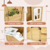 Wooden Playhouse For Kids Outdoor With Working Door, Windows, Mailbox, Flowers Pot Holder - Natural - Image 4