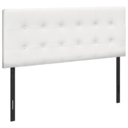 Full Size Headboard Only Upholstered Leather Look - White