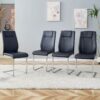 Modern Dining Chairs With Padded Seat And Metal Legs For Kitchen Living Bedroom Dining Room (Set of 4) - Black - Image 4