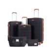 5 Piece Set (20"24"28 +A Travel Bag And A Toiletry Bag), Hard Case Spinner Wheels Luggage Sets With Tsa Lock Carry On Suitcase Luggage Durable Suitcase - Black - Image 9