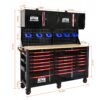 Heavy Duty Tool Cart With 19 Drawers, Tools Not Included, Mobile Storage For Workshop Or Laboratory - Black / Red - Image 12