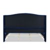 Marcella - King Upholstered Shelter Headboard Bed Set - Navy Blue - Image 4
