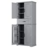 Bathroom Storage Cabinet With Multi Functional Storage Space, Material, Adjustable Shelf, Slide Rail Drawer - Gray - Image 13